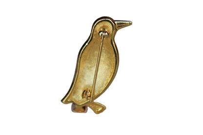 Enamel and Rhinestone Penguin Brooch