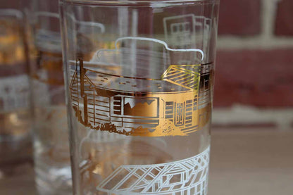 Highball Glasses with House Construction Images