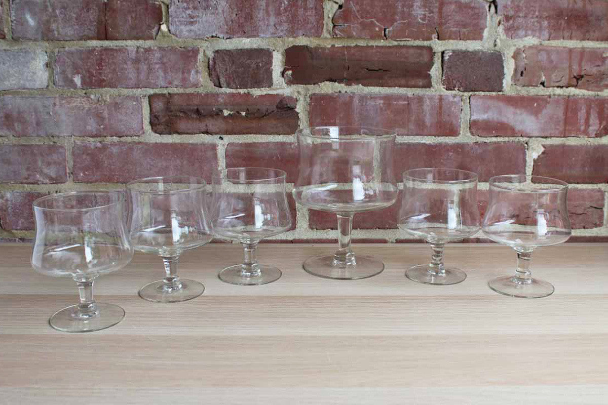 Clear Sorbet or Fruit Glasses with Large Matching Toppings Glass, Set of 6 Pieces