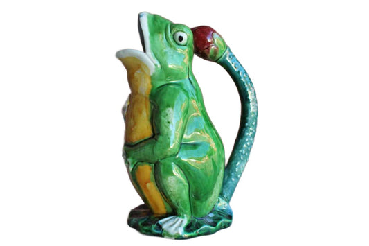 Ceramic Frog-Shaped Handled Pitcher