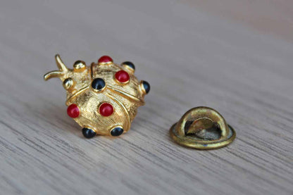 Gold Tone Ladybug Lapel Pin