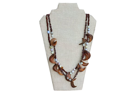 Apple Seed and Pod Claws Necklaces, A Pair