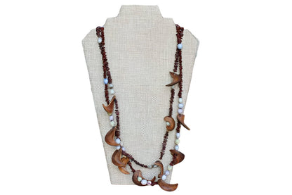 Apple Seed and Pod Claws Necklaces, A Pair