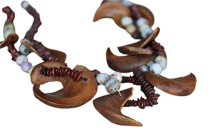Apple Seed and Pod Claws Necklaces, A Pair