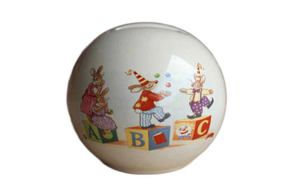 Royal Doulton (England) Bunnykins Bunnies Playing on ABC Blocks Money Ball