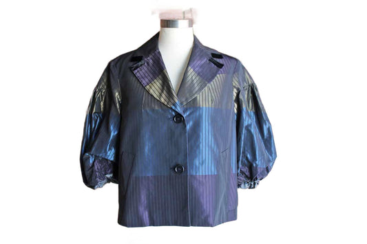 Etro (Italy) Shimmery Glamorous Jacket with Balloon Sleeves