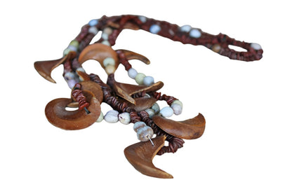 Apple Seed and Pod Claws Necklaces, A Pair