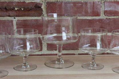 Clear Sorbet or Fruit Glasses with Large Matching Toppings Glass, Set of 6 Pieces