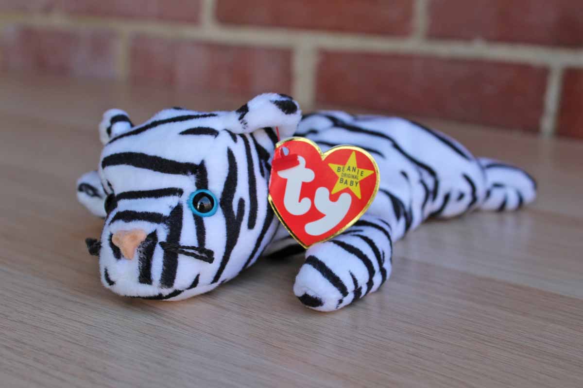 Ty Inc. (Illinois, USA) 1996 Blizzard the Black and White Tiger Beanie Baby