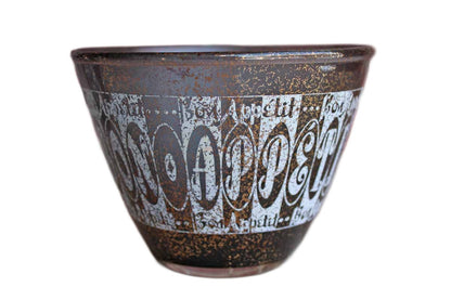 Bon Appetit Glass Snack Bowls Set Within A Gold Metal Holder