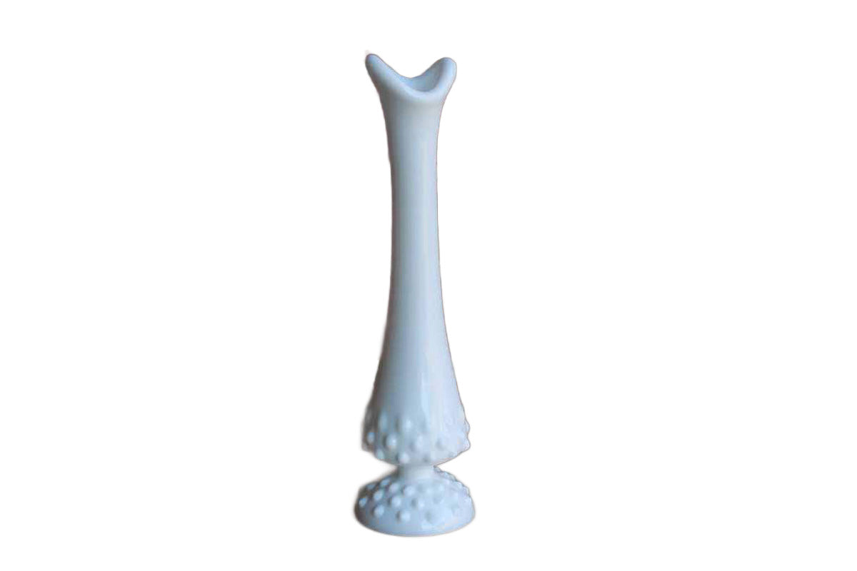 Fenton Art Glass (West Virginia, USA) Hobnail Milk Glass Swung Bud Vase