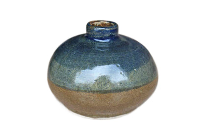 Small Round Studio Pottery Earthenware Bud Vase
