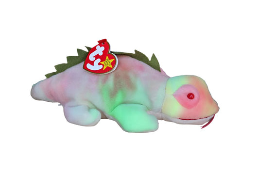 Ty Inc. (Illinois, USA) 1997 Iggy the Tie-Dye Iguana with Tongue Beanie Baby
