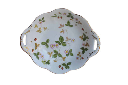 Wedgwood (England) Wild Strawberry Handled Dish
