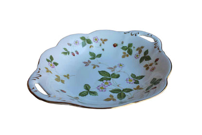 Wedgwood (England) Wild Strawberry Handled Dish