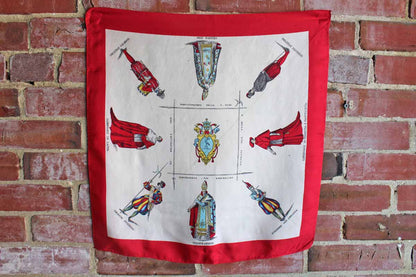 Silk Neck Scarf Decorated with Catholic Religious Figures