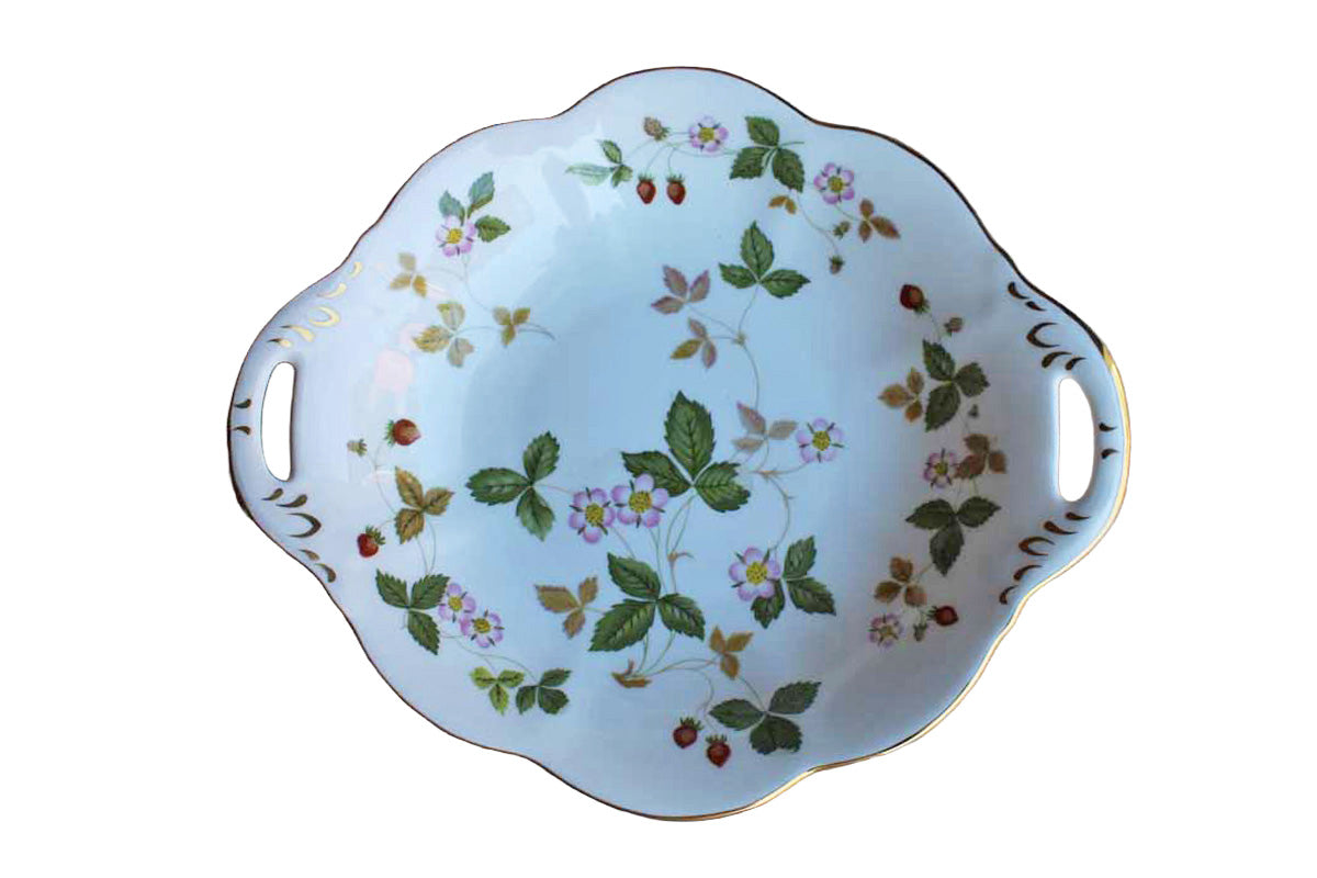 Wedgwood (England) Wild Strawberry Handled Dish
