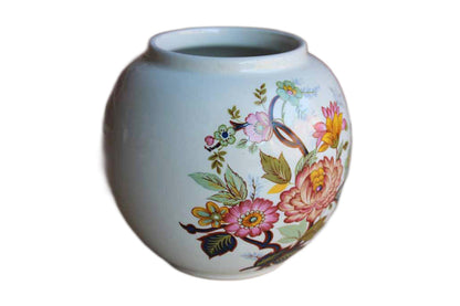 Sadler (England) Porcelain Ginger Jar with Colorful Flower Design