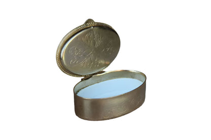Ceramic Pill Box with Hinged Lid Decorated with the Two Towers of Bologna, Italy