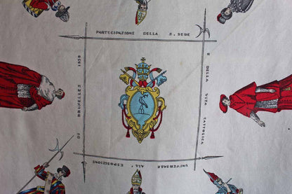 Silk Neck Scarf Decorated with Catholic Religious Figures