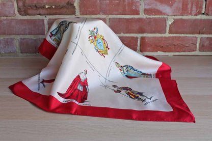 Silk Neck Scarf Decorated with Catholic Religious Figures