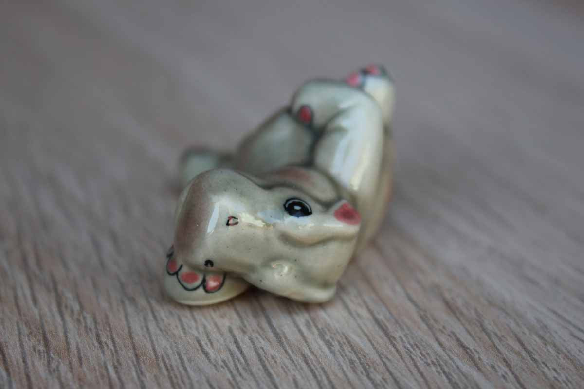 Lounging Ceramic Hippopotamus Figurine