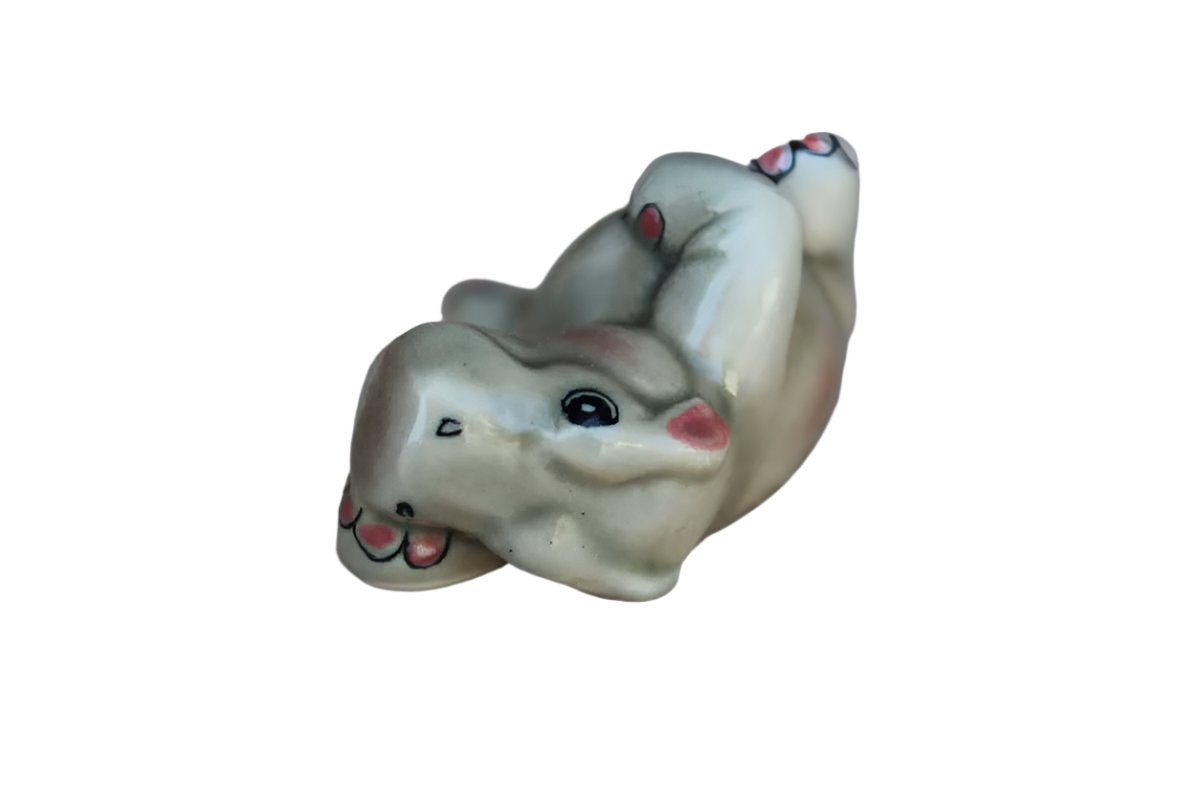 Lounging Ceramic Hippopotamus Figurine
