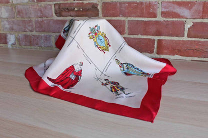 Silk Neck Scarf Decorated with Catholic Religious Figures