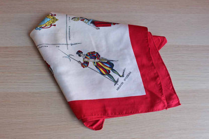 Silk Neck Scarf Decorated with Catholic Religious Figures