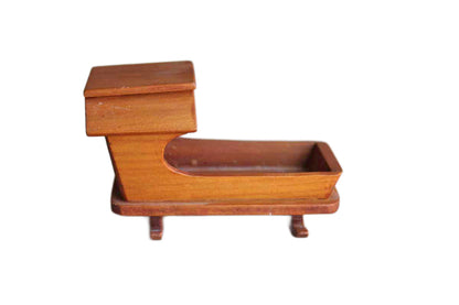 Quaker Style Dollhouse Baby Cradle with Pillow and Blanket