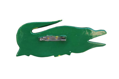 Colorful Hand Painted Wood Alligator Pin