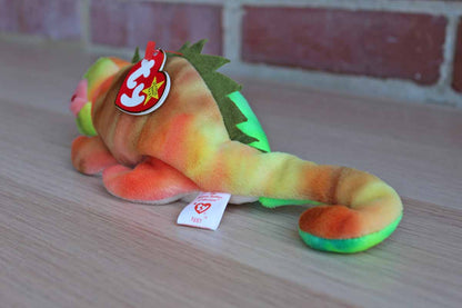 Ty Inc. (Illinois, USA) 1997 Iggy the Tie-Dyed Iguana with Red Tongue Beanie Baby