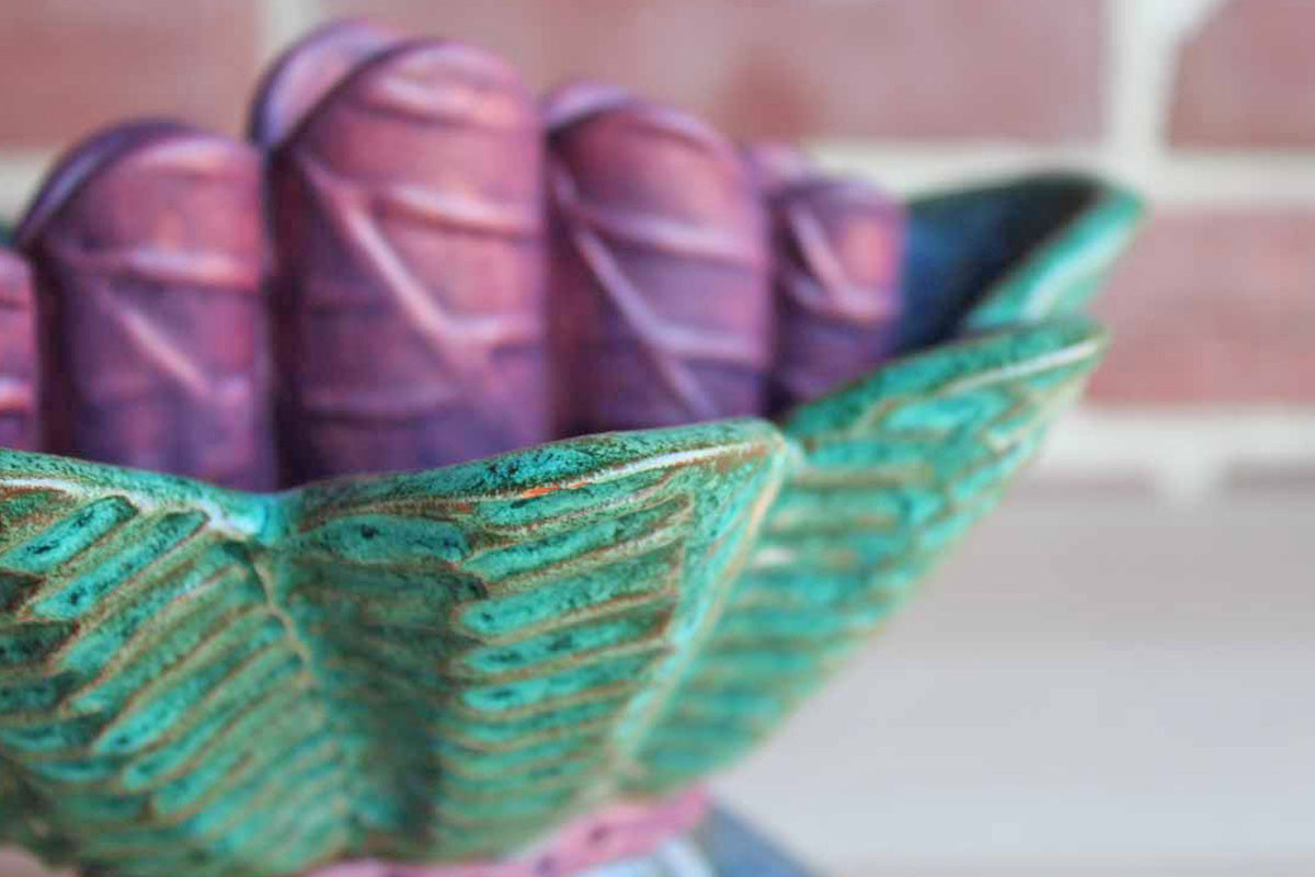 Neighborhood Potters (Philadelphia, Pennsylvania) Funky Handmade Five Finger Vase by Sandy Pierantozzi