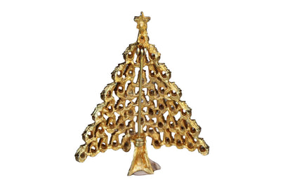 Jonette Jewelry (Rhode Island, USA) Gold Tone and Multi-Color Rhinestone Christmas Tree Brooch