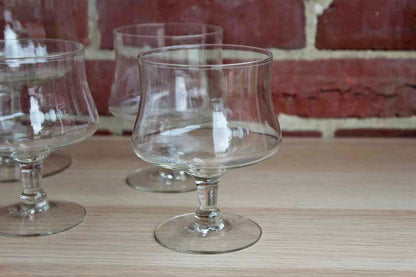 Clear Sorbet or Fruit Glasses with Large Matching Toppings Glass, Set of 6 Pieces
