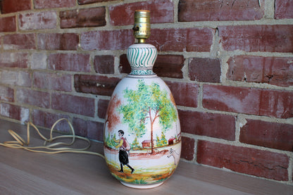 Lapithos Cyprus Hand Painted Lamp with Country Scene