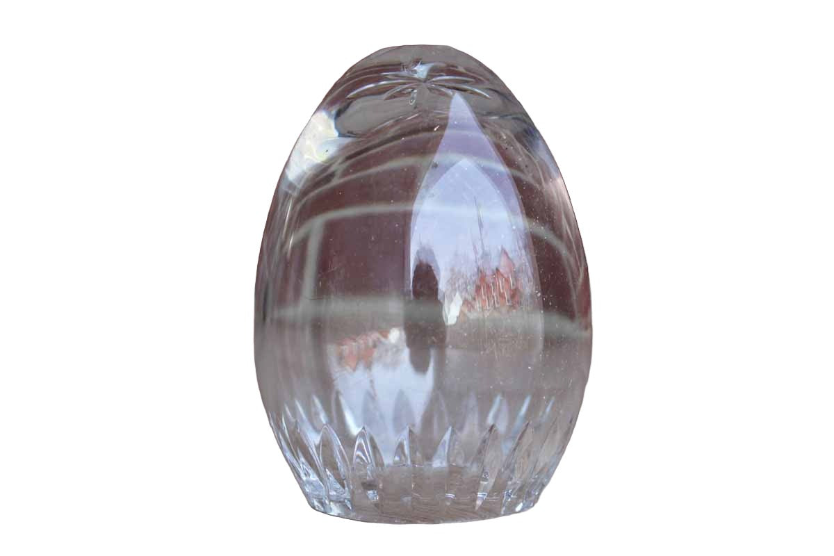 Little Egg-Shaped Etched Glass Cloche