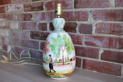 Lapithos Cyprus Hand Painted Lamp with Country Scene