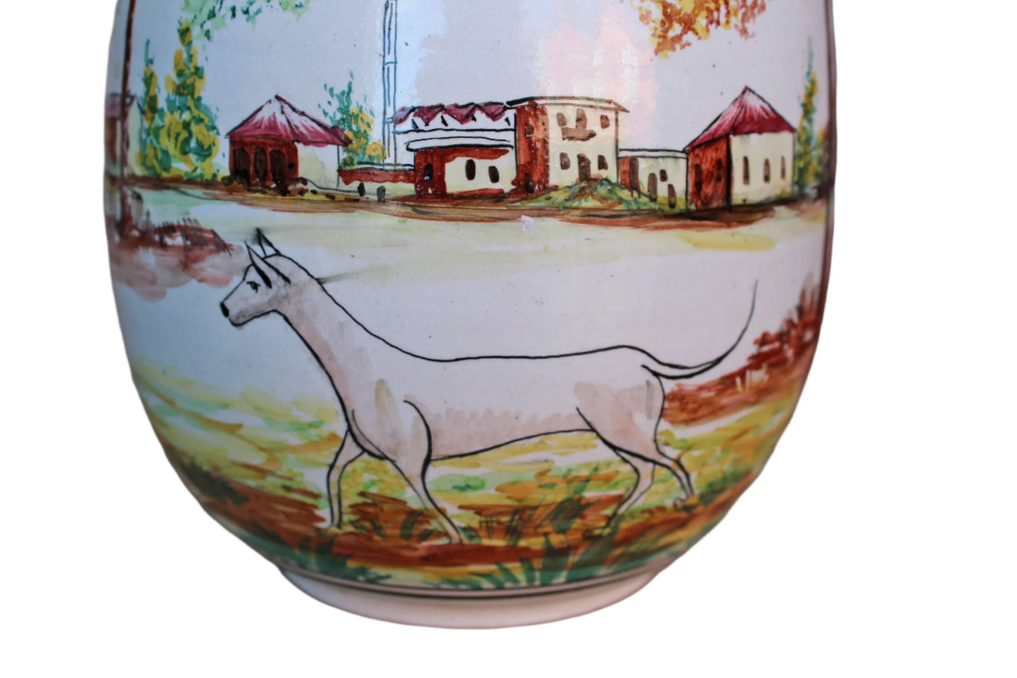 Lapithos Cyprus Hand Painted Lamp with Country Scene