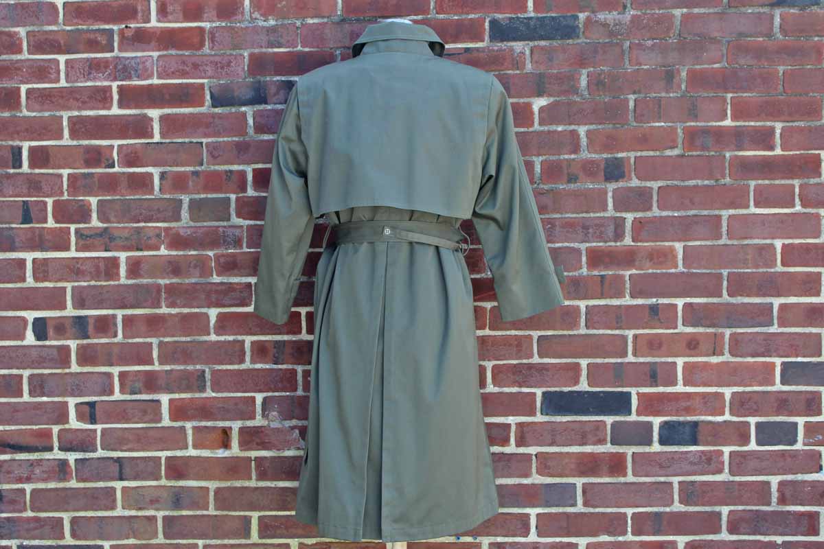 London Towne Green Cotton Blend Trench Coat with Removeable Lining
