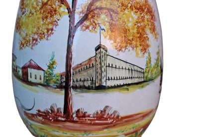 Lapithos Cyprus Hand Painted Lamp with Country Scene