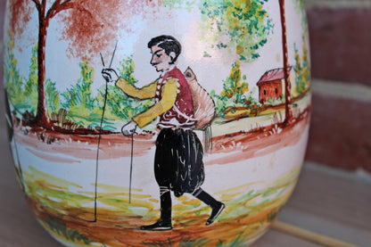 Lapithos Cyprus Hand Painted Lamp with Country Scene