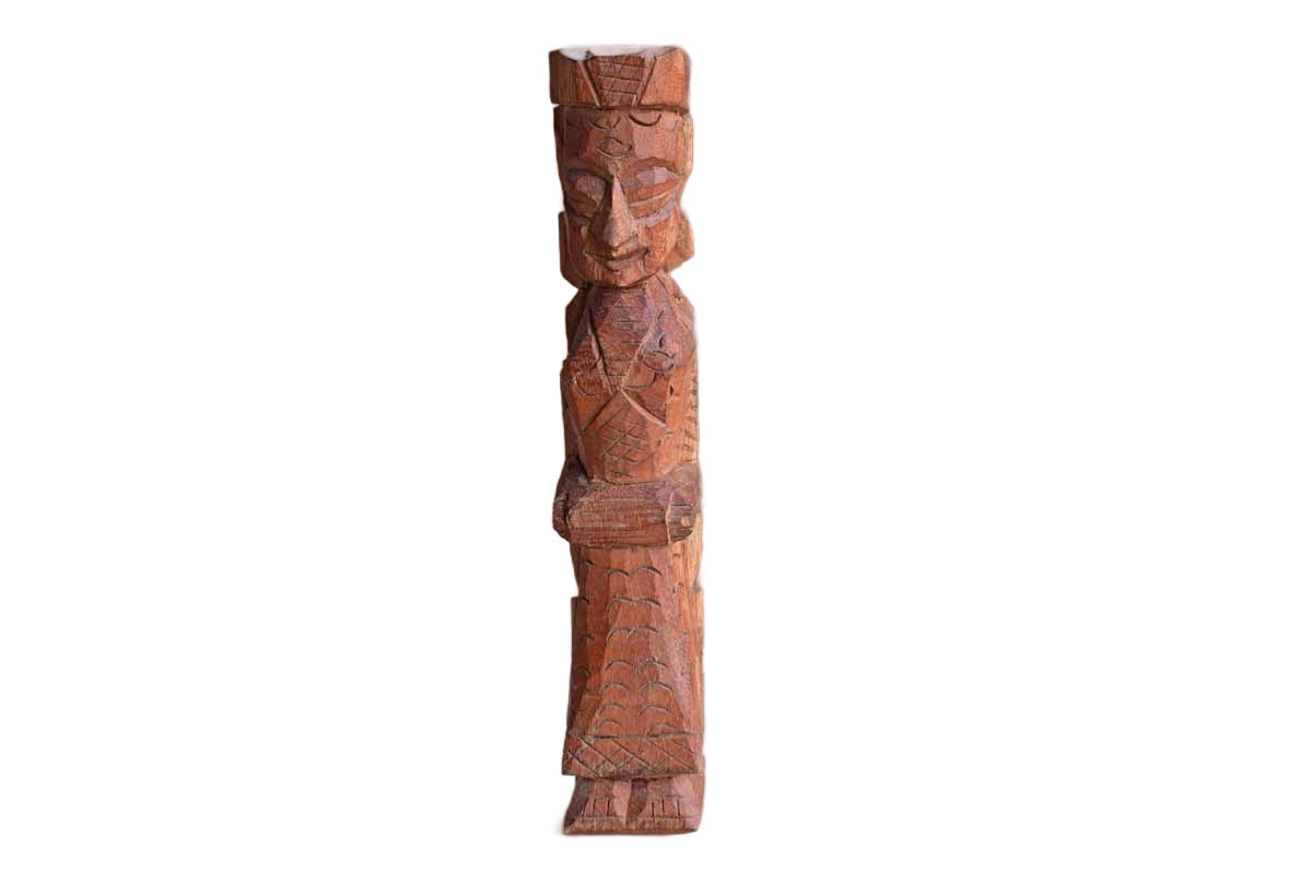 Small Hand Carved Wood Totem Pole