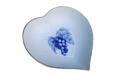 Mikasa (Japan) Fruit Bouquet Bone China Heart-Shaped Dish with Purple Grapes Design