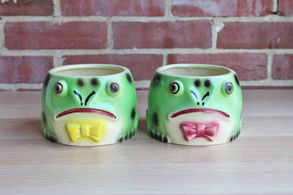 Ungemach Pottery Company (Ohio, USA) Frog Planters, A Pair