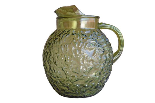 Anchor Hocking (Ohio, USA) Milano Green Glass Ball Pitcher