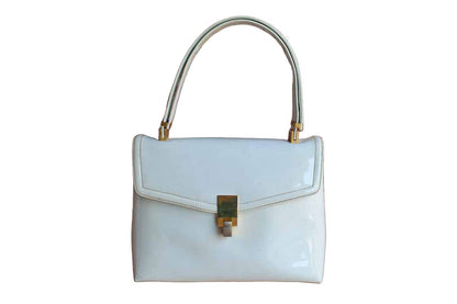 Koret (New York, USA) Korettalak Shiny White Handbag with Gold Tone Detailing