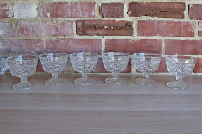 Anchor Hocking (Ohio, USA) Wexford Diamond Point Champagne or Dessert Glasses, Set of 6