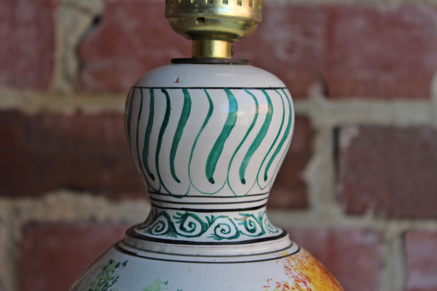 Lapithos Cyprus Hand Painted Lamp with Country Scene
