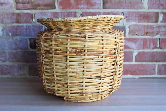Hand Woven Round Basket with Flared Rim (Pickup Only)